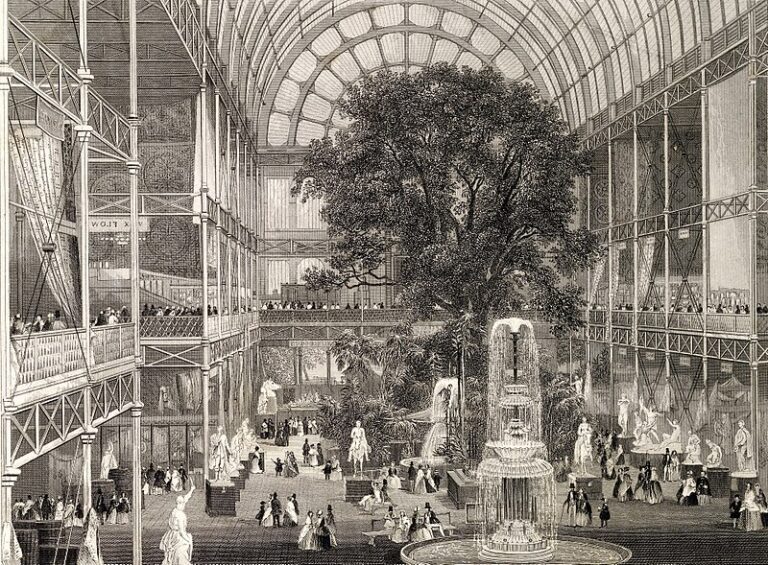 Verrière Crystal Palace, palais de Cristal accueille la première exposition universelle, Hyde Park, Londres