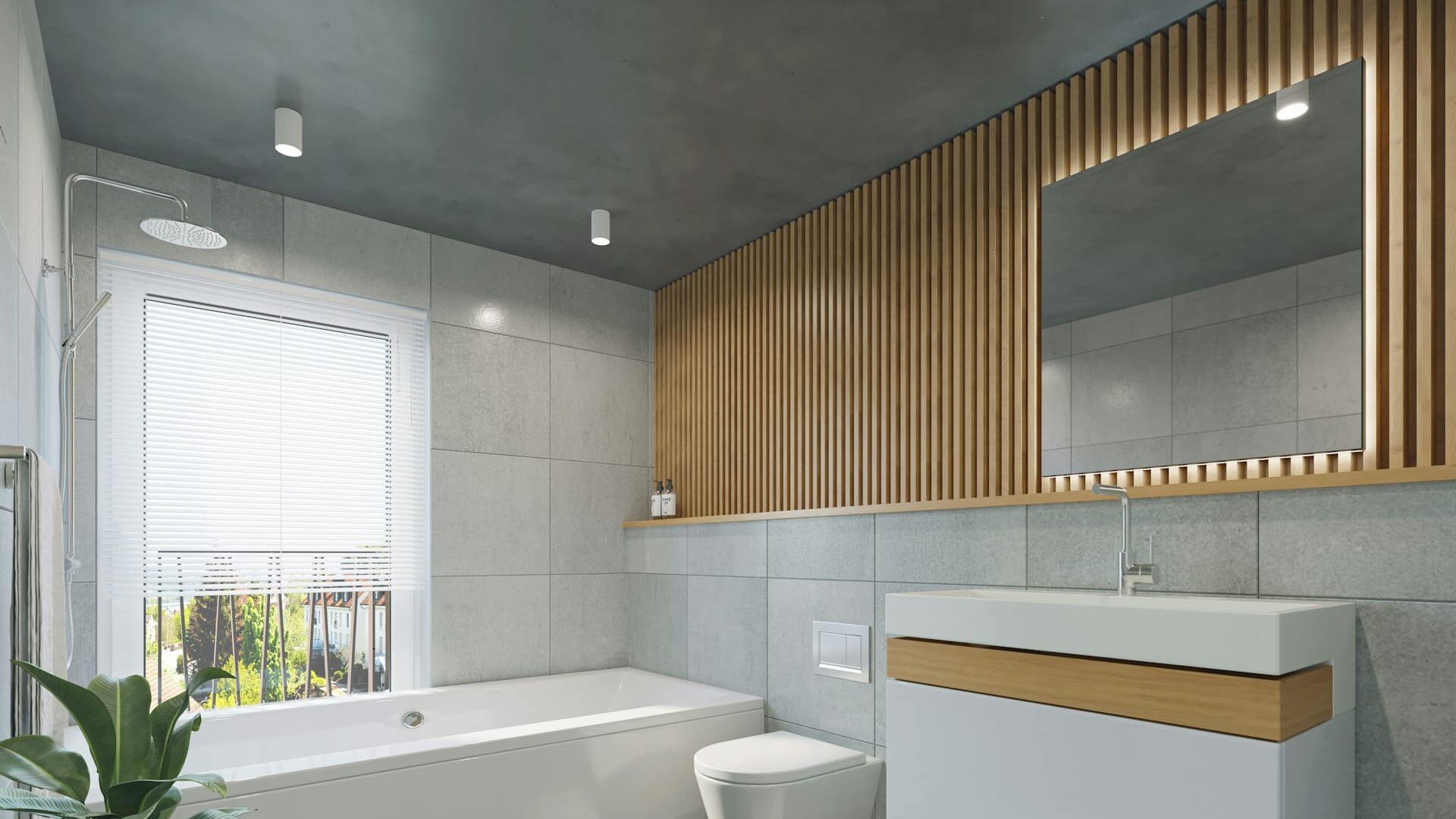 Salle de bain bois moderne