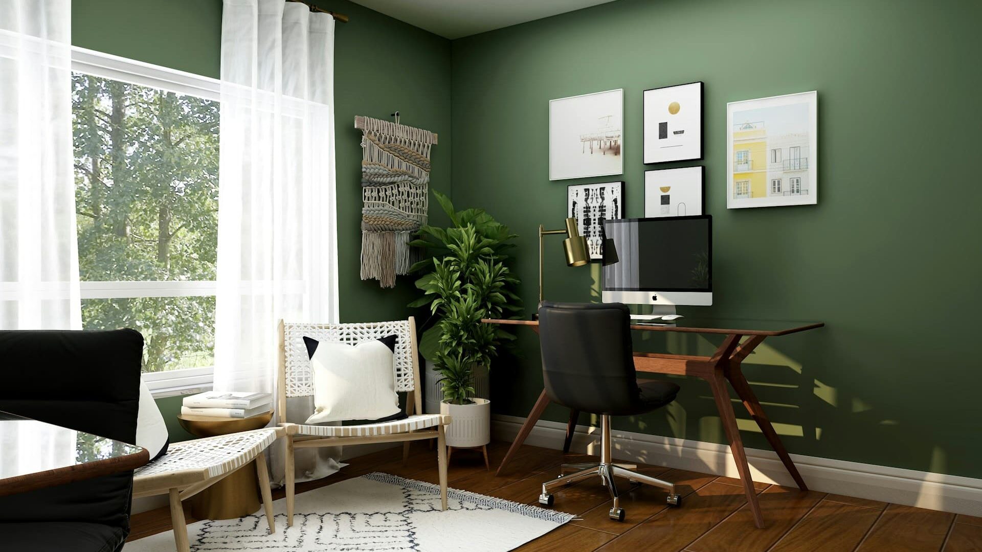 Bureau vert moderne